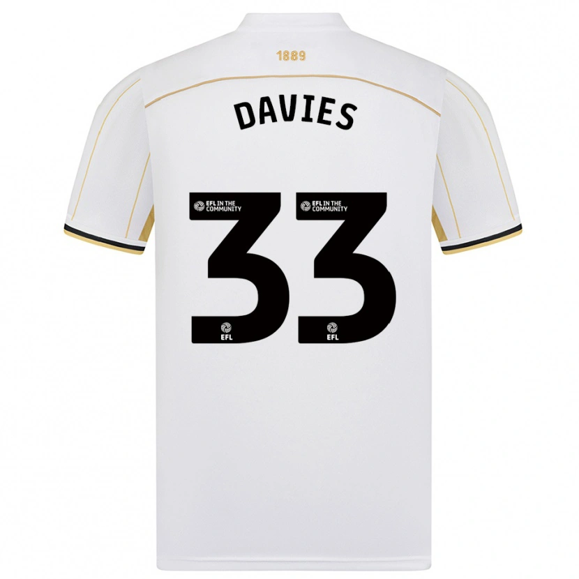 Danxen Niño Camiseta Bethan Davies #33 Blanco Oro 2ª Equipación 2025/26 La Camisa México