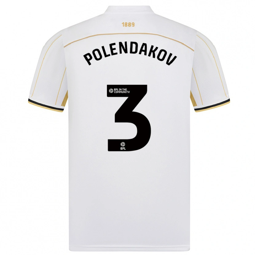 Danxen Niño Camiseta Mihail Polendakov #3 Blanco Oro 2ª Equipación 2025/26 La Camisa México