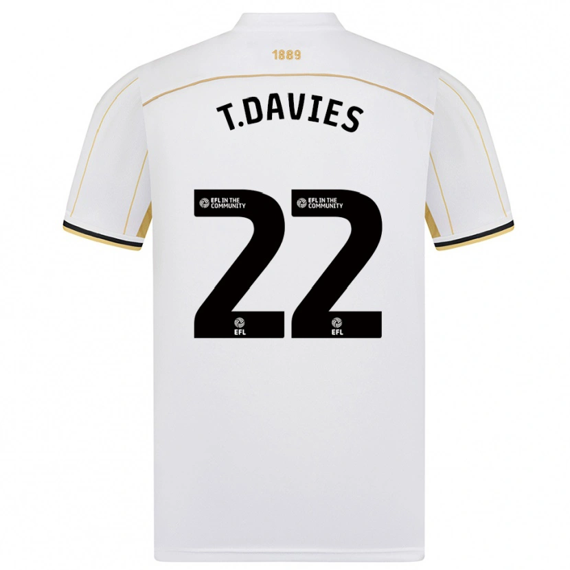 Danxen Niño Camiseta Tom Davies #22 Blanco Oro 2ª Equipación 2025/26 La Camisa México