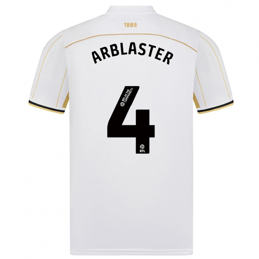 Danxen Niño Camiseta Oliver Arblaster #4 Blanco Oro 2ª Equipación 2025/26 La Camisa México