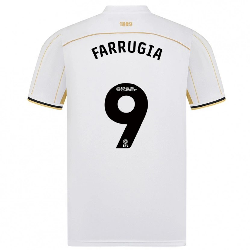 Danxen Niño Camiseta Maria Farrugia #9 Blanco Oro 2ª Equipación 2025/26 La Camisa México