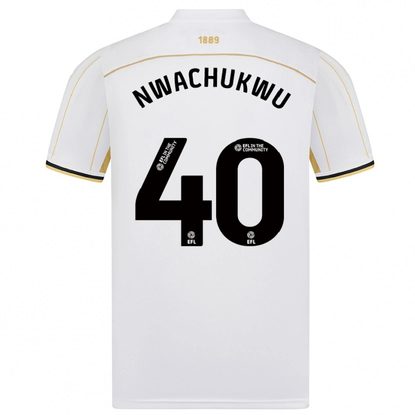 Danxen Niño Camiseta Christian Nwachukwu #40 Blanco Oro 2ª Equipación 2025/26 La Camisa México