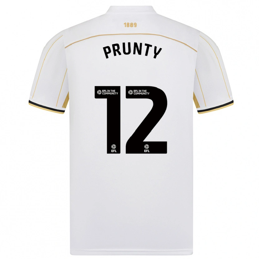 Danxen Niño Camiseta Jayden Prunty #12 Blanco Oro 2ª Equipación 2025/26 La Camisa México