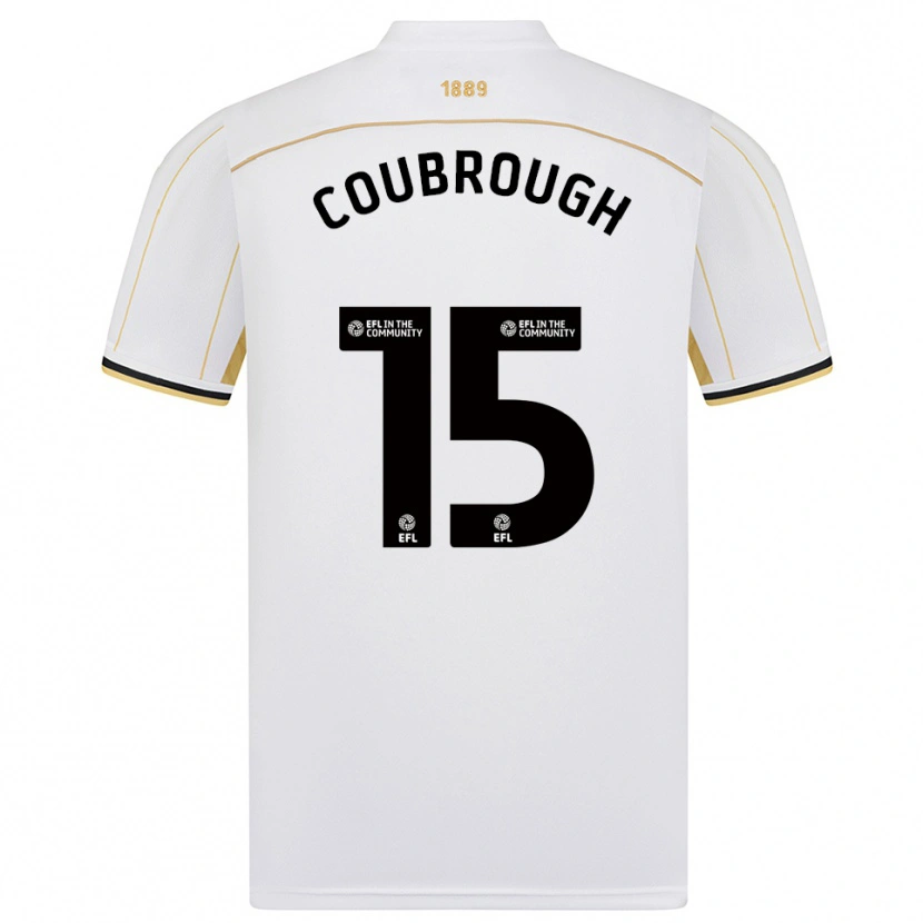 Danxen Niño Camiseta Arlo Coubrough #15 Blanco Oro 2ª Equipación 2025/26 La Camisa México