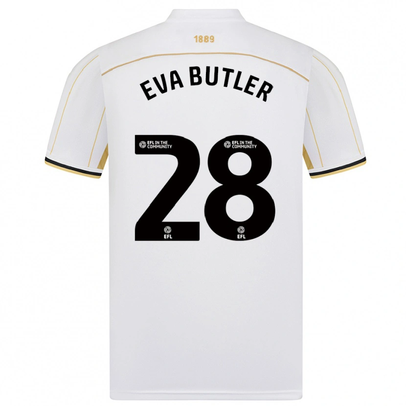 Danxen Niño Camiseta Eva Butler #28 Blanco Oro 2ª Equipación 2025/26 La Camisa México