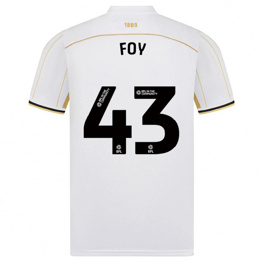 Danxen Niño Camiseta Gus Foy #43 Blanco Oro 2ª Equipación 2025/26 La Camisa México