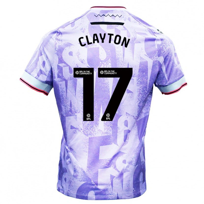Danxen Niño Camiseta Liam Clayton #17 Lila Blanco 2ª Equipación 2025/26 La Camisa México