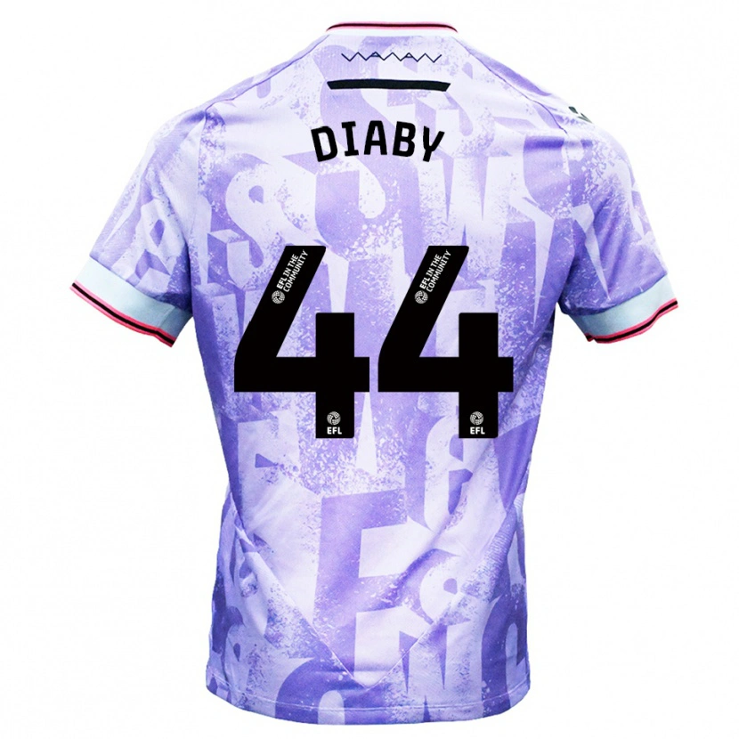 Danxen Niño Camiseta Momo Diaby #44 Lila Blanco 2ª Equipación 2025/26 La Camisa México