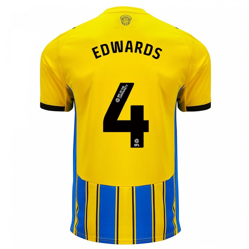 Danxen Niño Camiseta Ronnie Edwards #4 Azul Amarillo 2ª Equipación 2025/26 La Camisa México