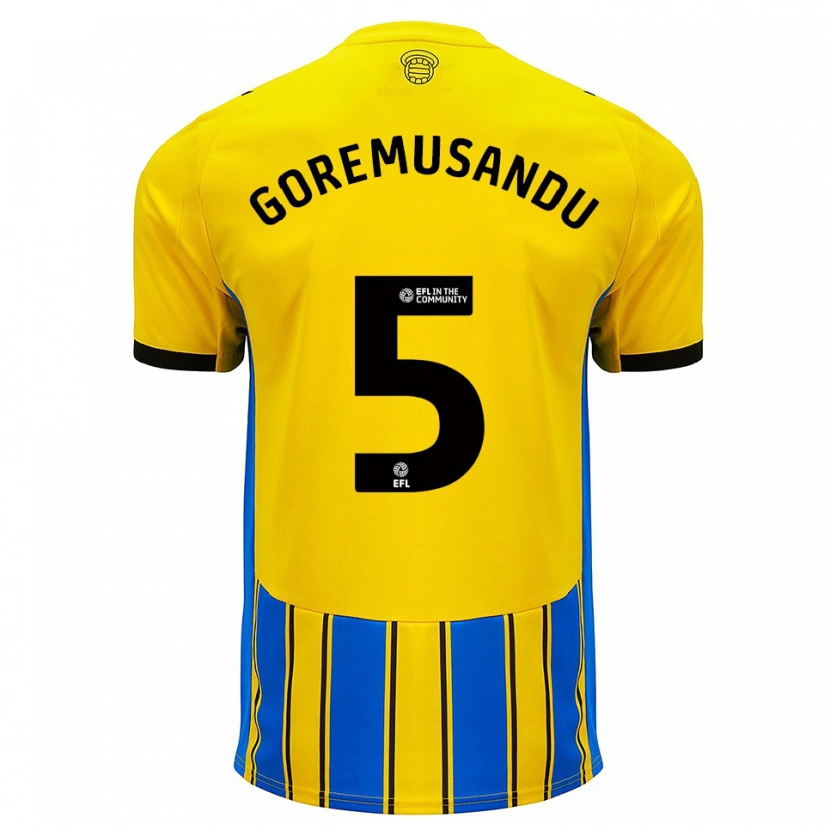 Danxen Niño Camiseta Tino Goremusandu #5 Azul Amarillo 2ª Equipación 2025/26 La Camisa México
