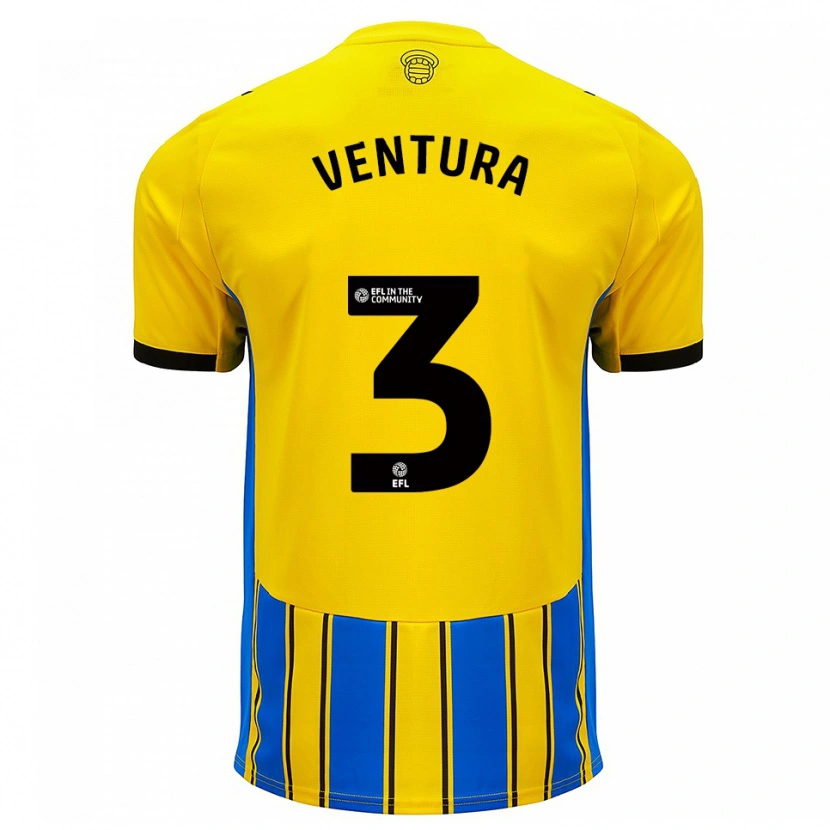 Danxen Niño Camiseta Tommy Dobson-Ventura #3 Azul Amarillo 2ª Equipación 2025/26 La Camisa México