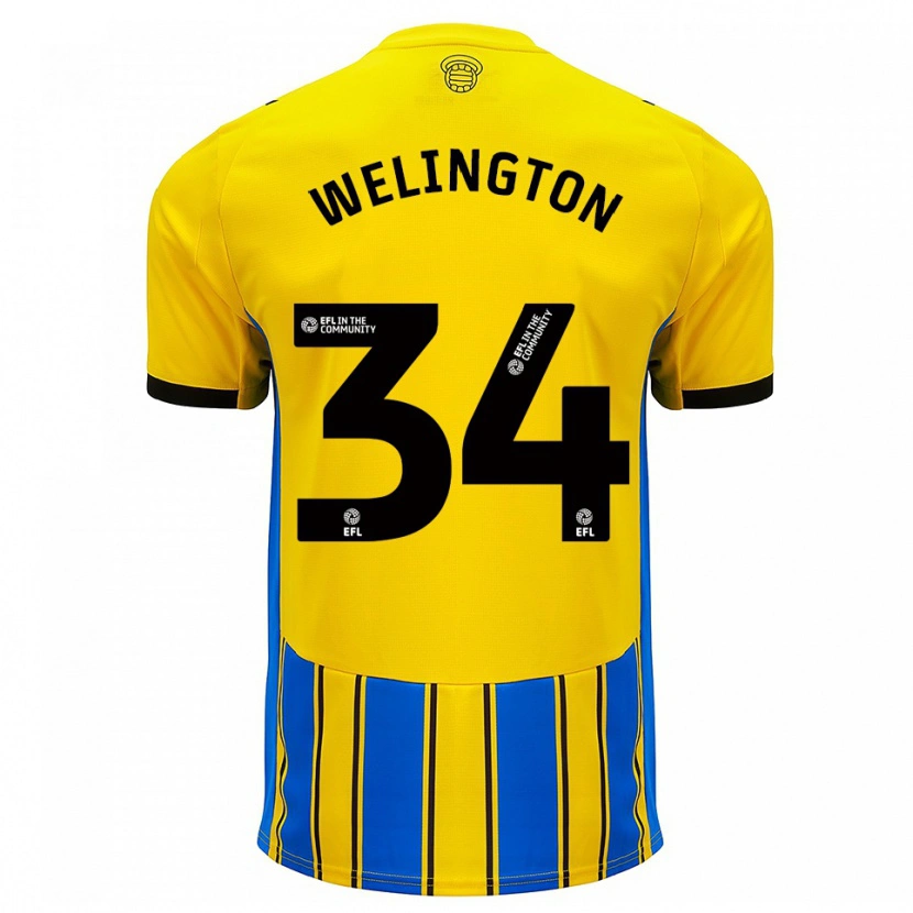 Danxen Niño Camiseta Welington #34 Azul Amarillo 2ª Equipación 2025/26 La Camisa México
