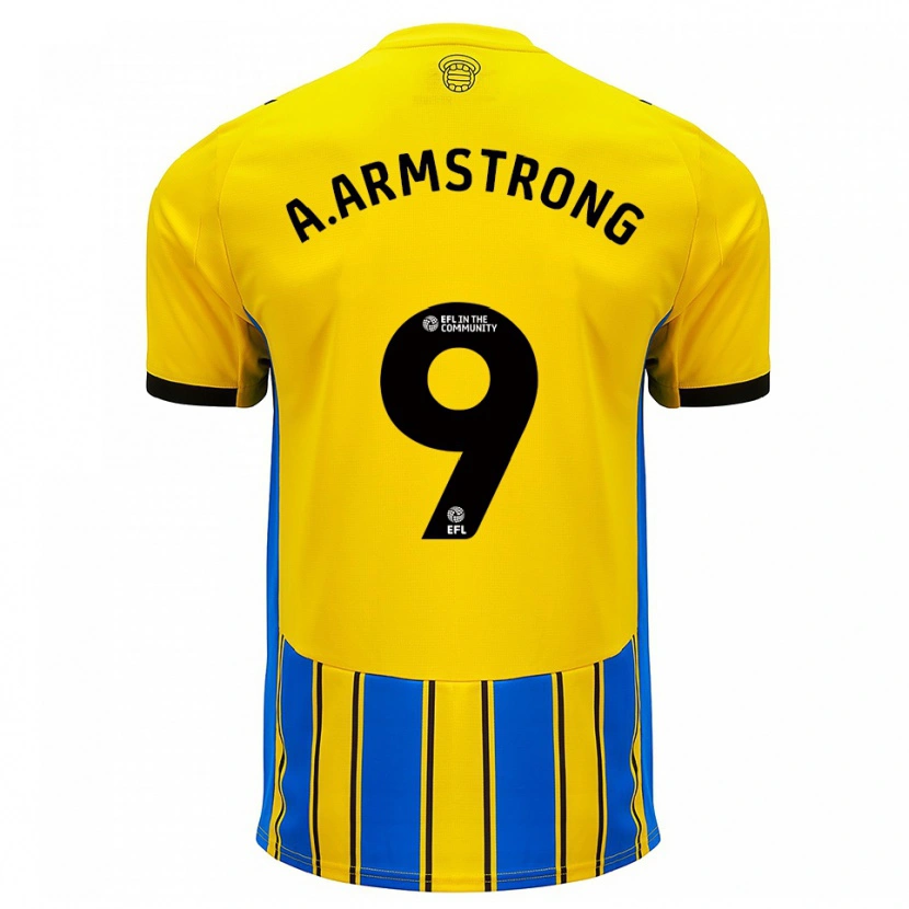 Danxen Niño Camiseta Adam Armstrong #9 Azul Amarillo 2ª Equipación 2025/26 La Camisa México