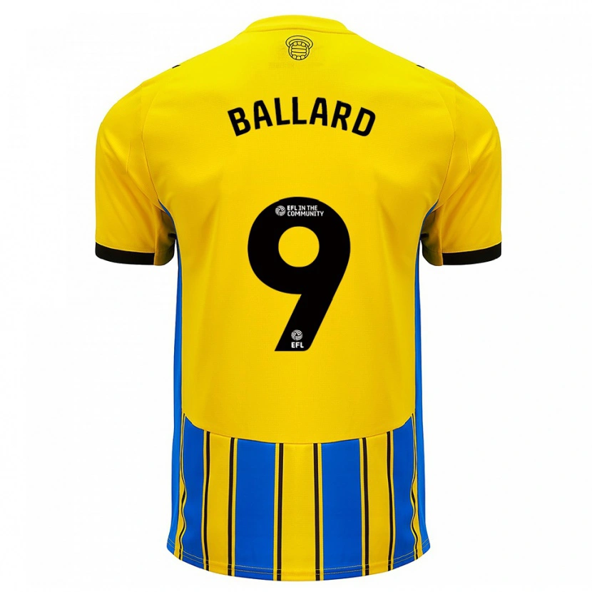 Danxen Niño Camiseta Dom Ballard #9 Azul Amarillo 2ª Equipación 2025/26 La Camisa México