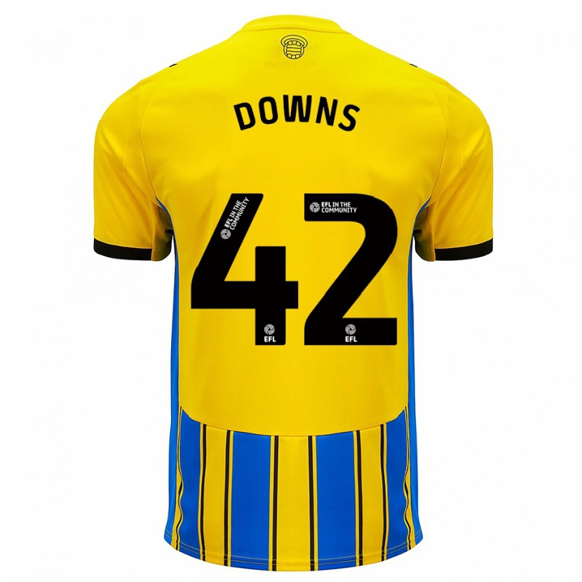 Danxen Niño Camiseta Damion Downs #42 Azul Amarillo 2ª Equipación 2025/26 La Camisa México