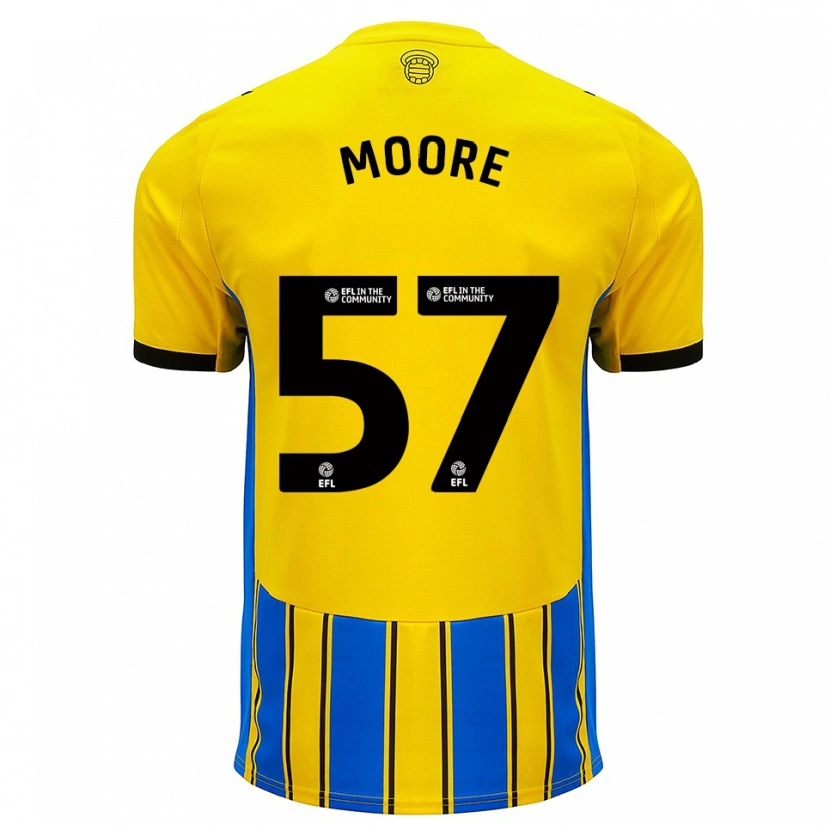 Danxen Niño Camiseta Jayden Moore #57 Azul Amarillo 2ª Equipación 2025/26 La Camisa México
