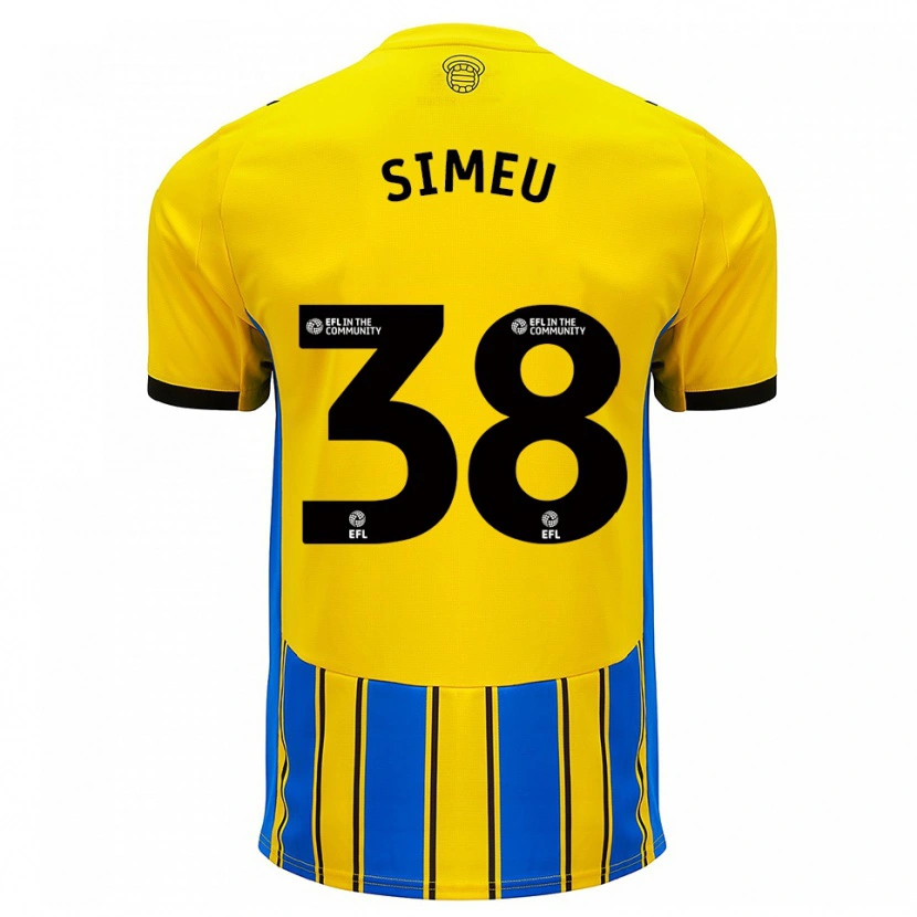 Danxen Niño Camiseta Dynel Simeu #38 Azul Amarillo 2ª Equipación 2025/26 La Camisa México