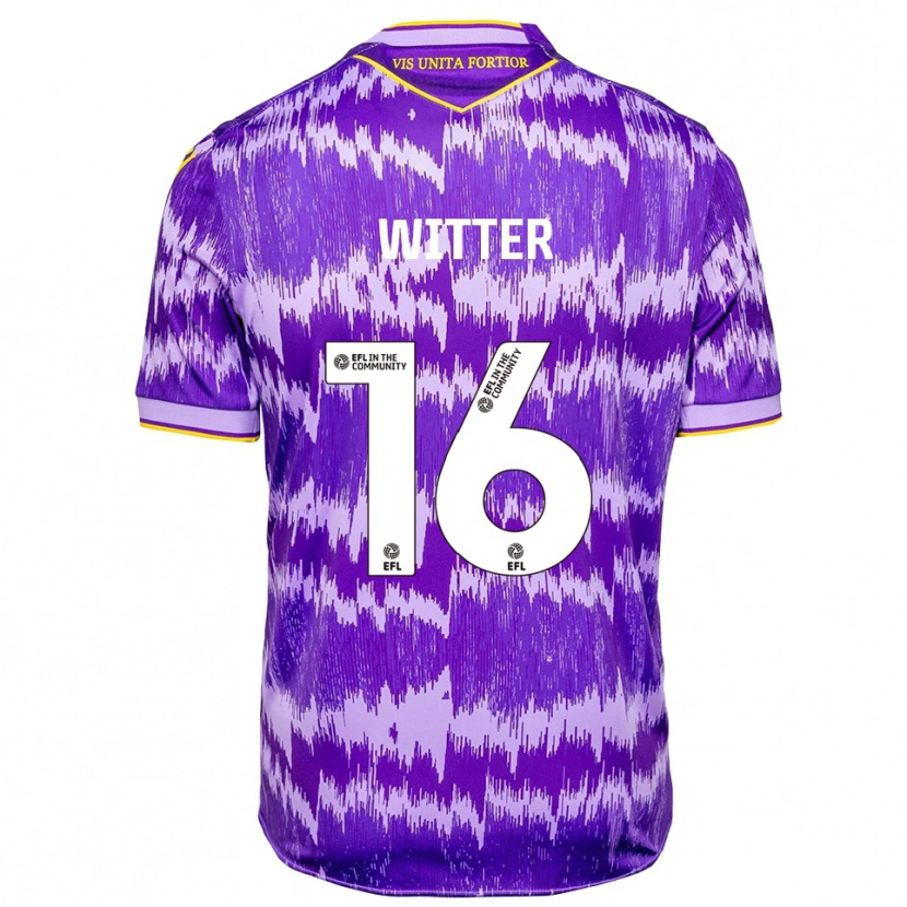 Danxen Niño Camiseta Deandre Witter #16 Púrpura Amarillo 2ª Equipación 2025/26 La Camisa México