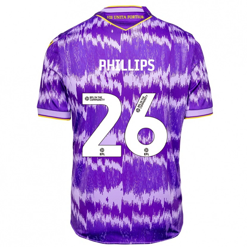 Danxen Niño Camiseta Ashley Phillips #26 Púrpura Amarillo 2ª Equipación 2025/26 La Camisa México