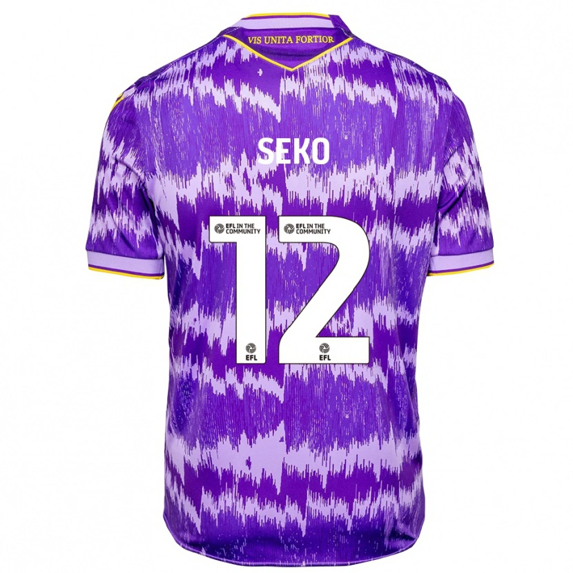 Danxen Niño Camiseta Tatsuki Seko #12 Púrpura Amarillo 2ª Equipación 2025/26 La Camisa México