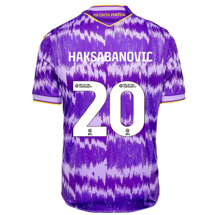 Danxen Niño Camiseta Sead Hakšabanović #20 Púrpura Amarillo 2ª Equipación 2025/26 La Camisa México