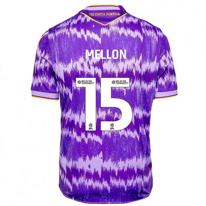 Danxen Niño Camiseta Luke Mellon #15 Púrpura Amarillo 2ª Equipación 2025/26 La Camisa México