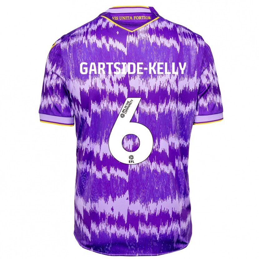 Danxen Niño Camiseta Gabriel Kelly #6 Púrpura Amarillo 2ª Equipación 2025/26 La Camisa México
