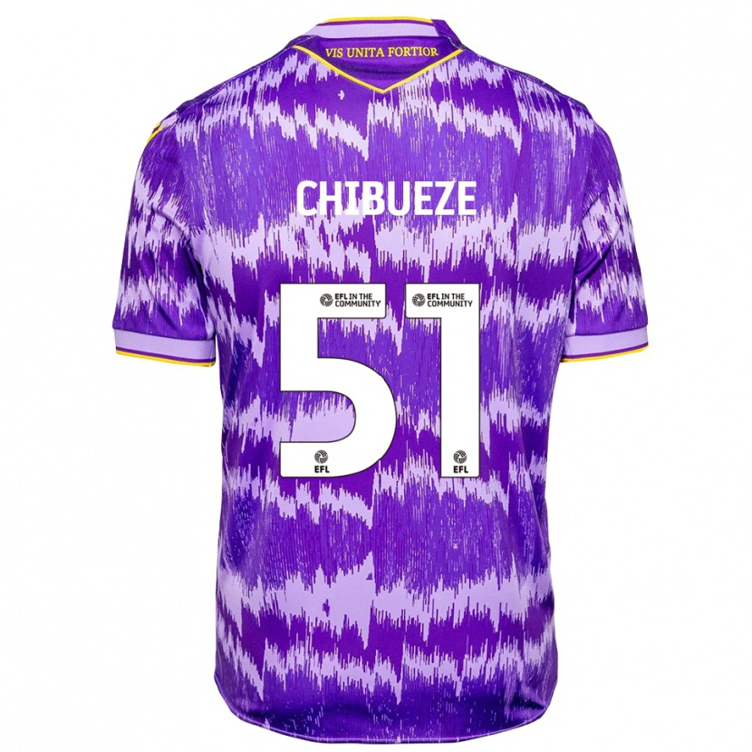 Danxen Niño Camiseta Chinonso Chibueze #51 Púrpura Amarillo 2ª Equipación 2025/26 La Camisa México
