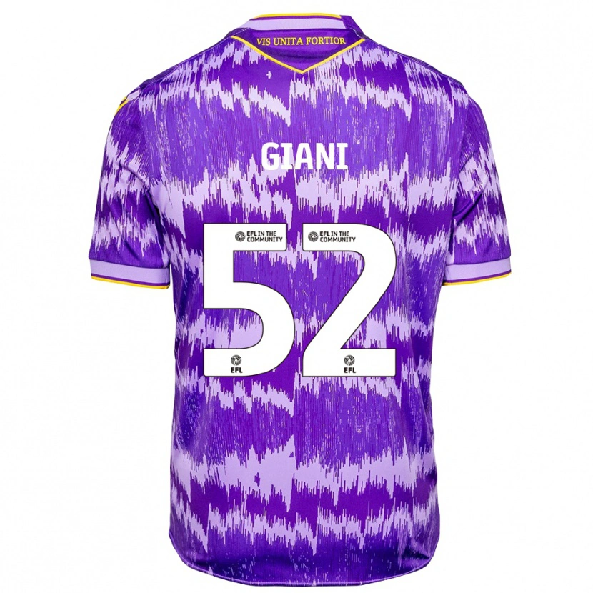 Danxen Niño Camiseta Laurence Giani #52 Púrpura Amarillo 2ª Equipación 2025/26 La Camisa México