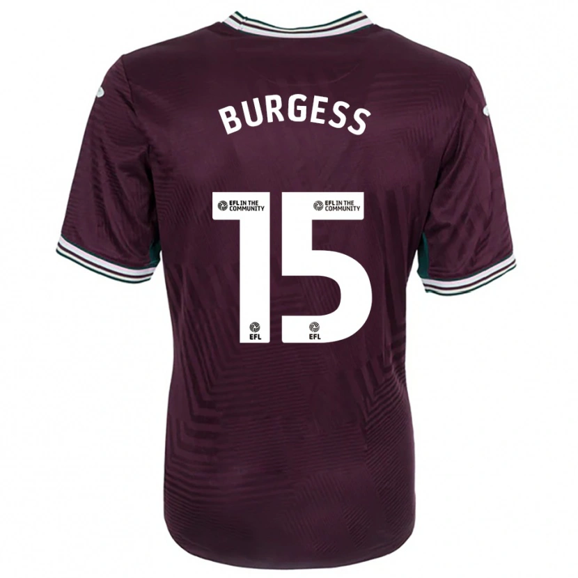 Danxen Niño Camiseta Cameron Burgess #15 Rojo Óxido Blanco 2ª Equipación 2025/26 La Camisa México