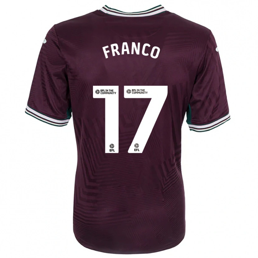 Danxen Niño Camiseta Gonçalo Franco #17 Rojo Óxido Blanco 2ª Equipación 2025/26 La Camisa México