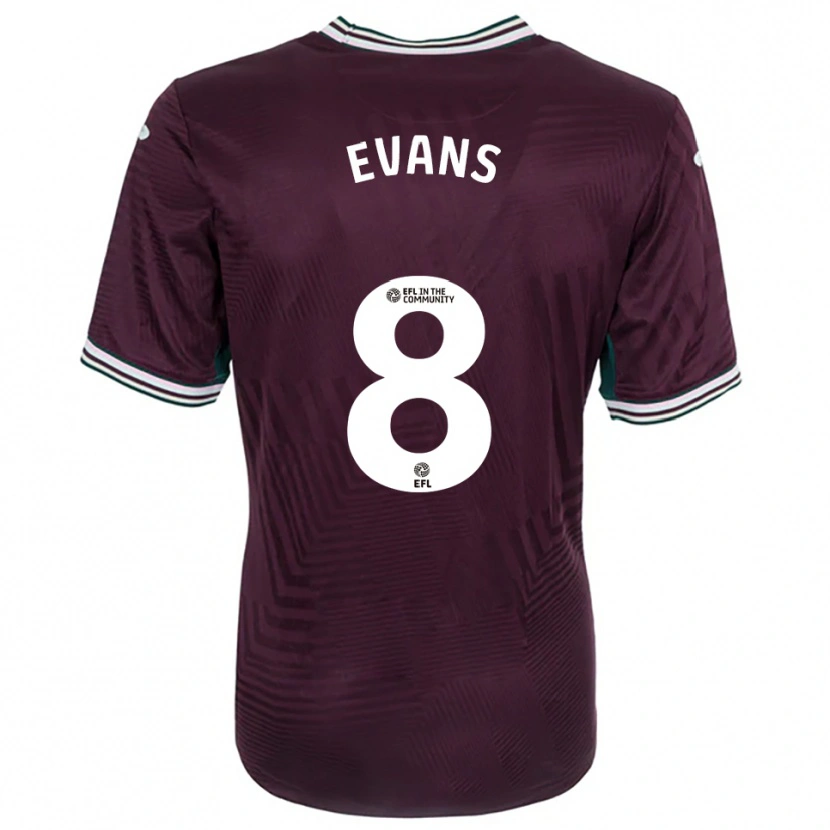 Danxen Niño Camiseta Bobo Evans #8 Rojo Óxido Blanco 2ª Equipación 2025/26 La Camisa México