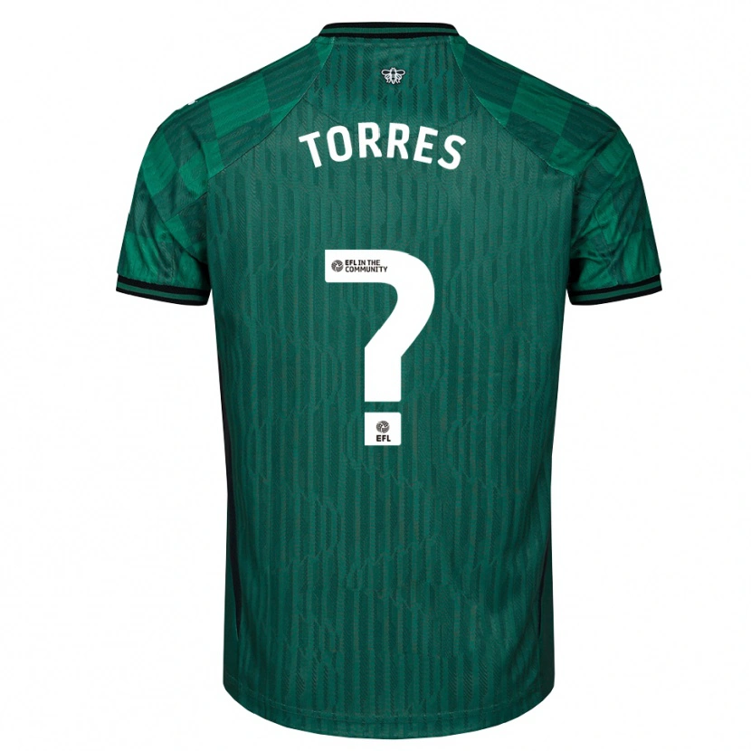 Danxen Niño Camiseta Laken Torres #0 Verde Negro 2ª Equipación 2025/26 La Camisa México