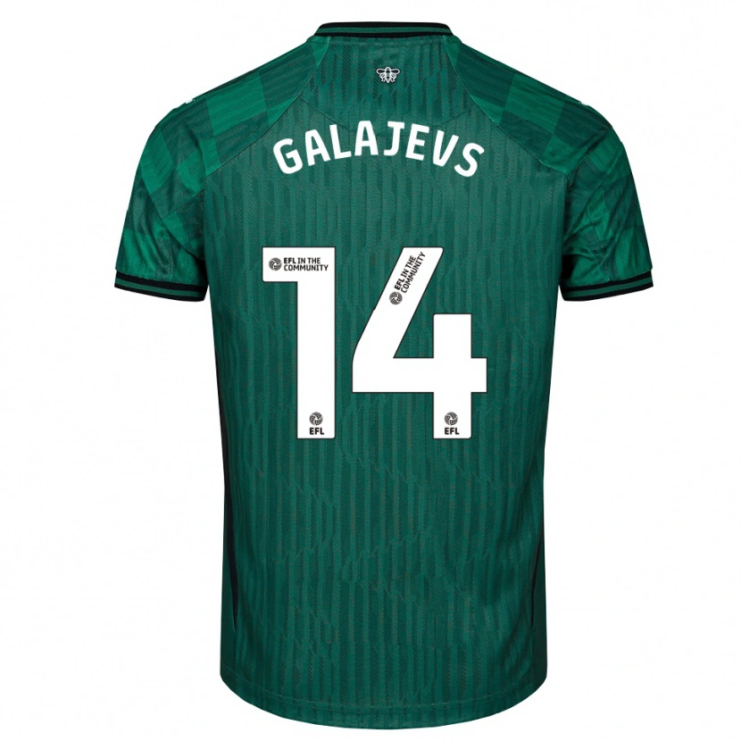 Danxen Niño Camiseta Marats Galajevs #14 Verde Negro 2ª Equipación 2025/26 La Camisa México