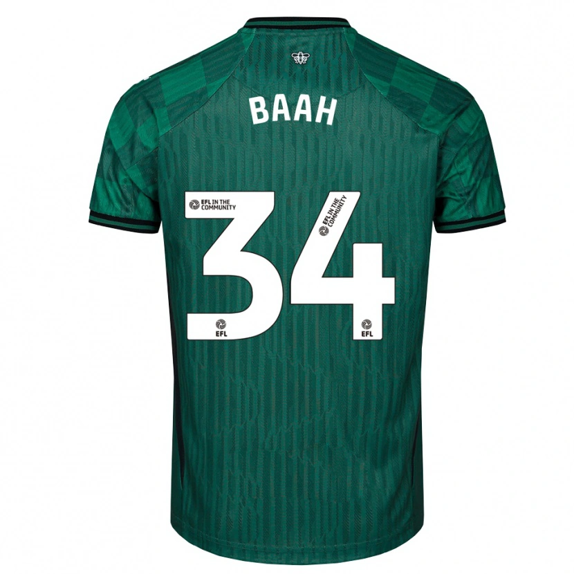 Danxen Niño Camiseta Kwadwo Baah #34 Verde Negro 2ª Equipación 2025/26 La Camisa México