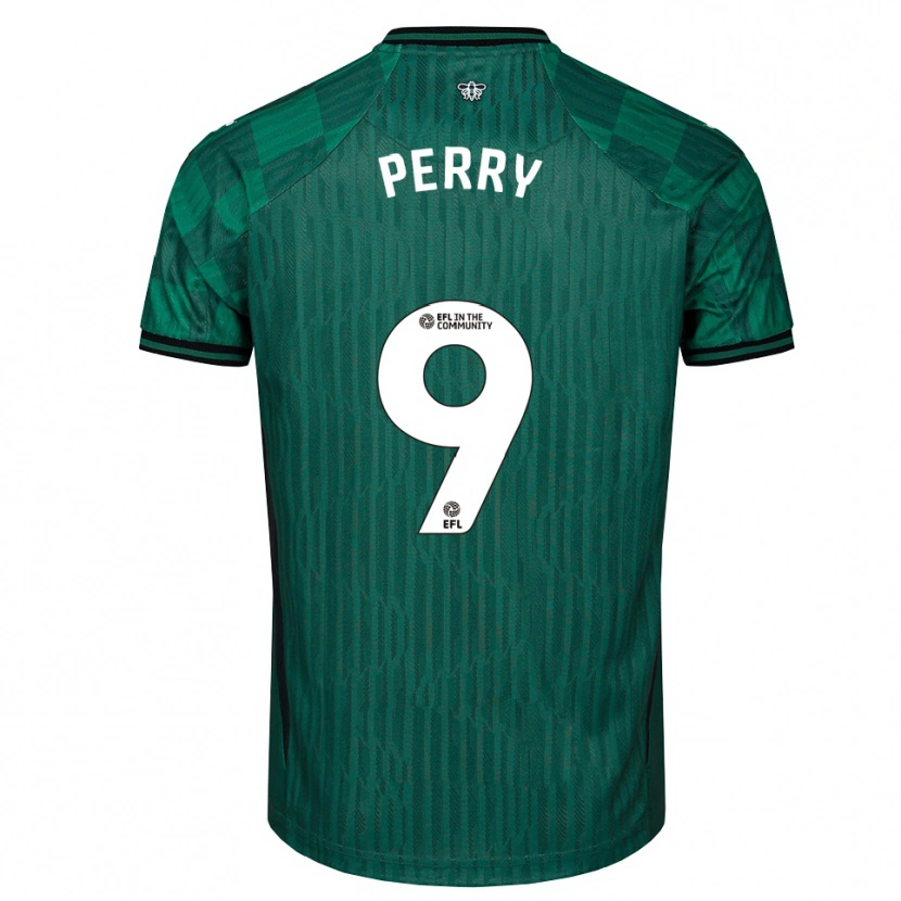 Danxen Niño Camiseta Madison Perry #9 Verde Negro 2ª Equipación 2025/26 La Camisa México