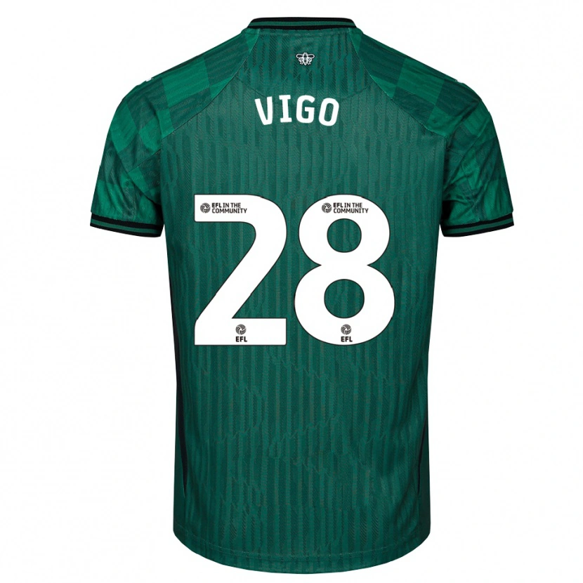 Danxen Niño Camiseta Francesca Vigo #28 Verde Negro 2ª Equipación 2025/26 La Camisa México