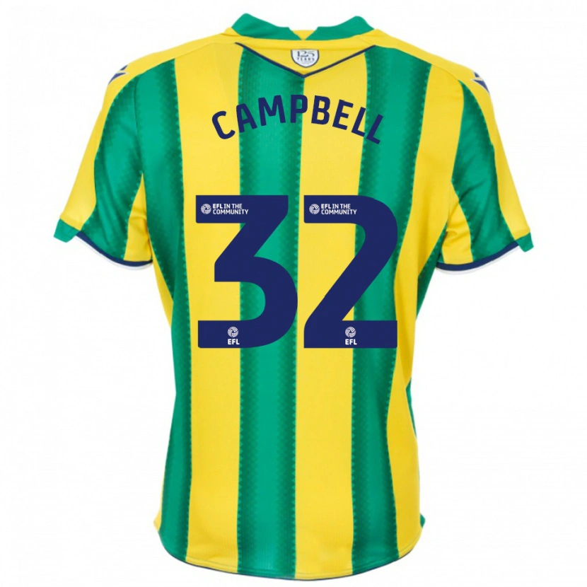 Danxen Niño Camiseta George Campbell #32 Amarillo Verde 2ª Equipación 2025/26 La Camisa México