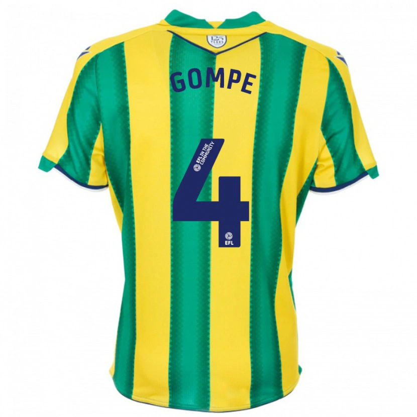 Danxen Niño Camiseta Shane Gompe #4 Amarillo Verde 2ª Equipación 2025/26 La Camisa México