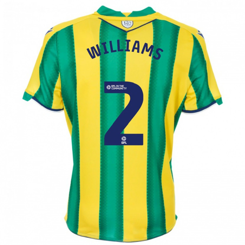 Danxen Niño Camiseta Alex Williams #2 Amarillo Verde 2ª Equipación 2025/26 La Camisa México