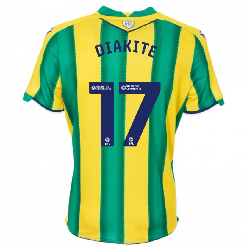 Danxen Niño Camiseta Ousmane Diakité #17 Amarillo Verde 2ª Equipación 2025/26 La Camisa México