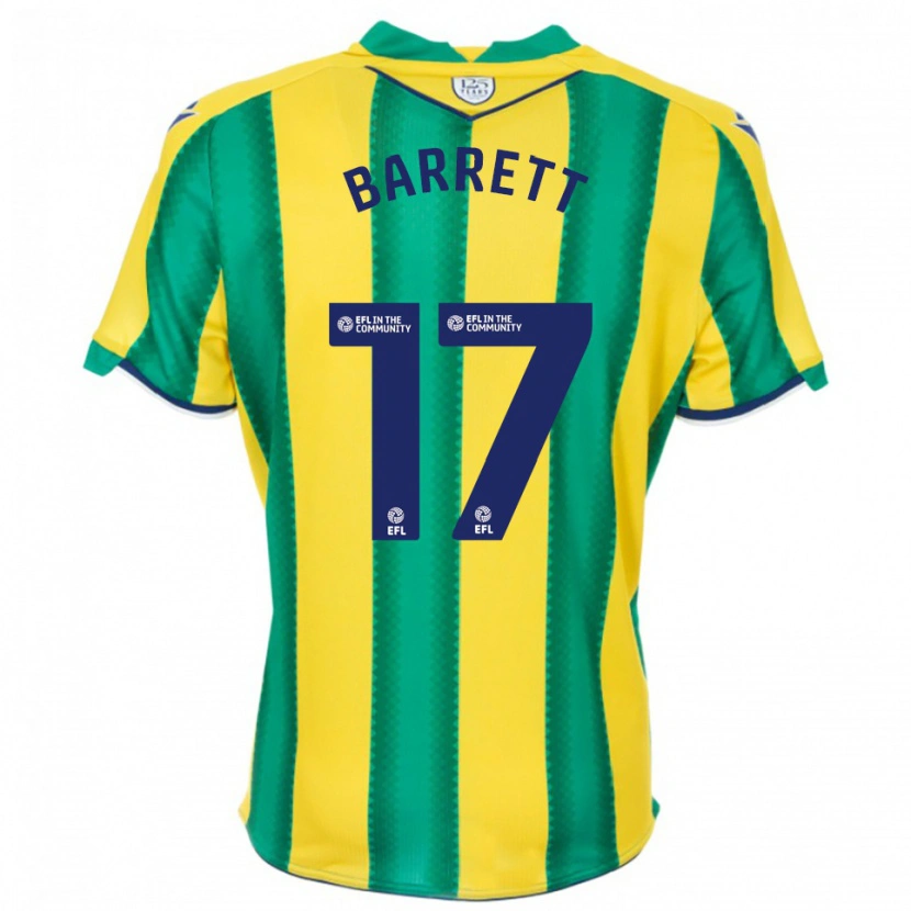 Danxen Niño Camiseta Josh Barrett #17 Amarillo Verde 2ª Equipación 2025/26 La Camisa México
