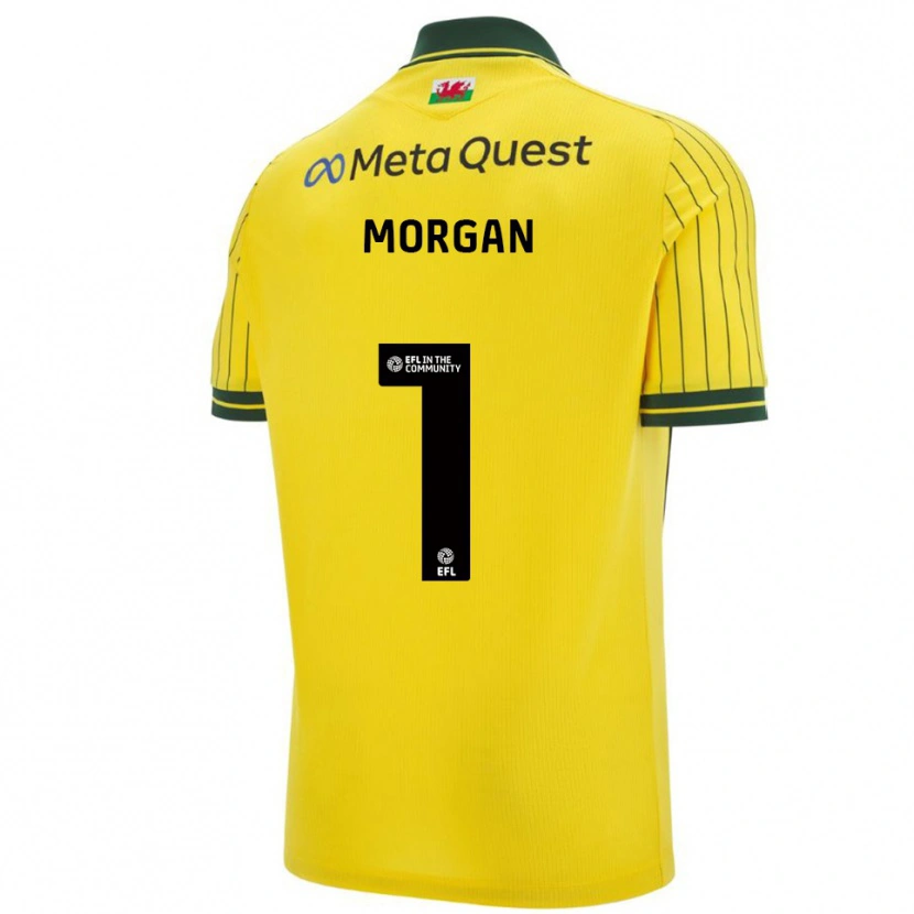 Danxen Niño Camiseta Delyth Morgan #1 Amarillo Verde 2ª Equipación 2025/26 La Camisa México