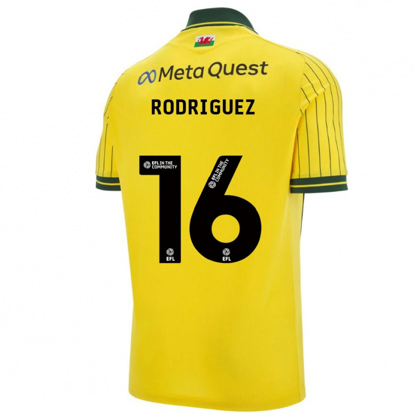 Danxen Niño Camiseta Jay Rodríguez #16 Amarillo Verde 2ª Equipación 2025/26 La Camisa México