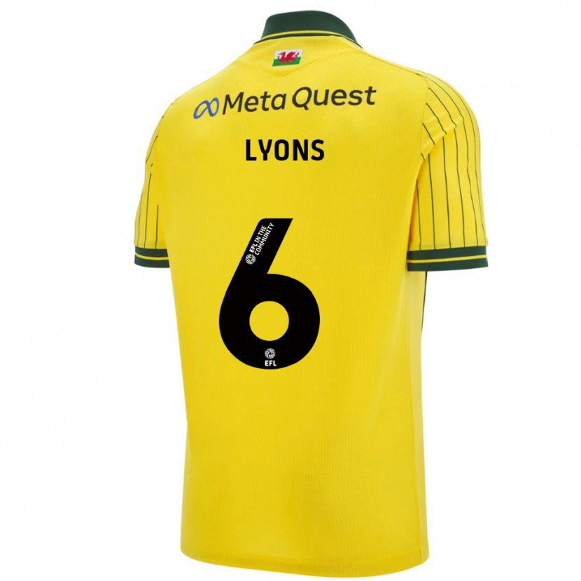 Danxen Niño Camiseta Lauryn Lyons #6 Amarillo Verde 2ª Equipación 2025/26 La Camisa México