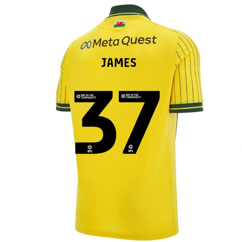 Danxen Niño Camiseta Matty James #37 Amarillo Verde 2ª Equipación 2025/26 La Camisa México