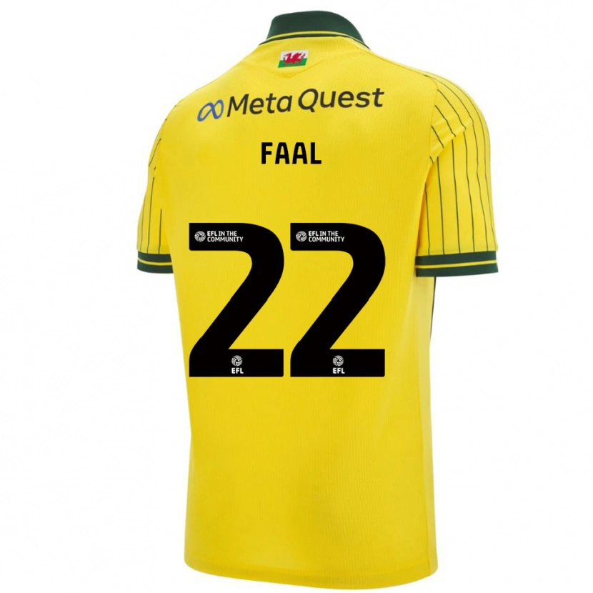 Danxen Niño Camiseta Mo Faal #22 Amarillo Verde 2ª Equipación 2025/26 La Camisa México