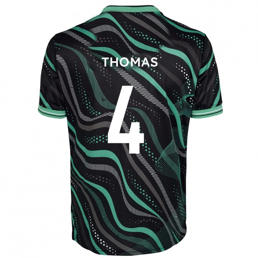 Danxen Niño Camiseta Terell Thomas #4 Negro Verde 2ª Equipación 2025/26 La Camisa México
