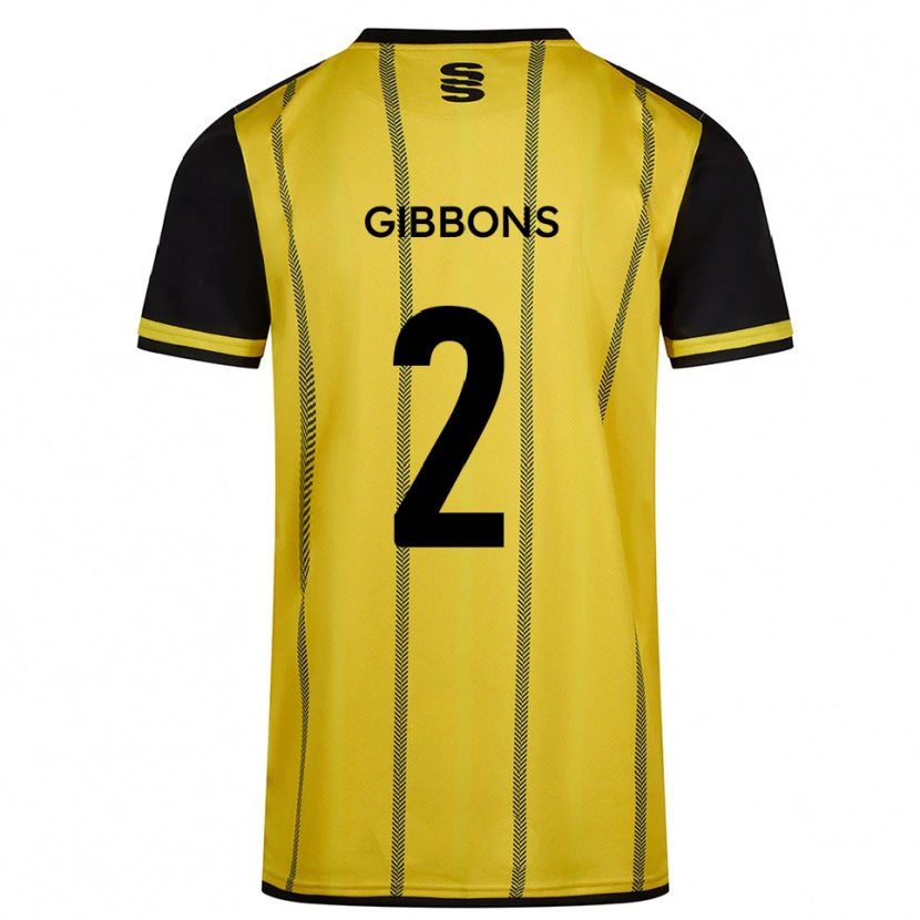 Danxen Niño Camiseta Sam Gibbons #2 Amarillo Negro 2ª Equipación 2025/26 La Camisa México