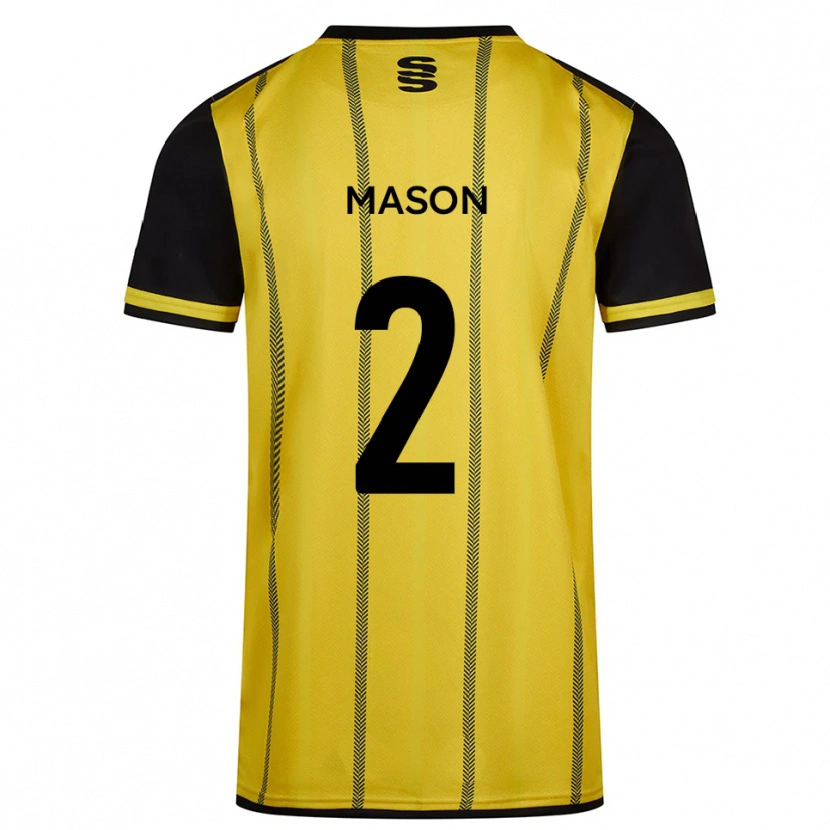 Danxen Niño Camiseta Beth Mason #2 Amarillo Negro 2ª Equipación 2025/26 La Camisa México